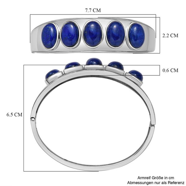 Lapislazuli Armreif ca. 19 cm Edelstahl ca. 39.41 ct image number 6