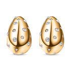 Weißer Kristall Ohrringe Reiner Edelstahl IP-Gelbbeschichtung