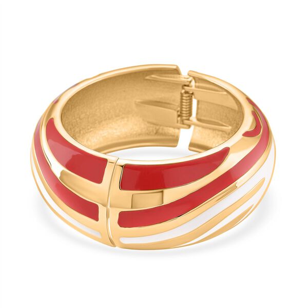 Emaille-Armreif im Wellen-Design, ca. 18 cm, Coral image number 4