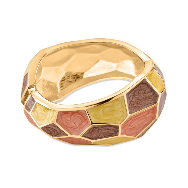 Emaille-Armreif im Facetten-Design, ca. 18 cm, Himmelblau image number 0