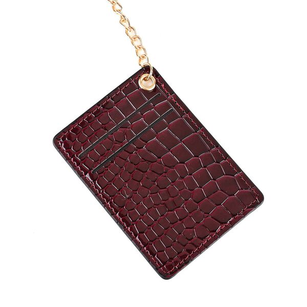 PASSAGE Crossbody Tasche aus PU-Lackleder mit Krokoprägung und RFID-Schutz, 18x7x11 cm, Bordeaux image number 5