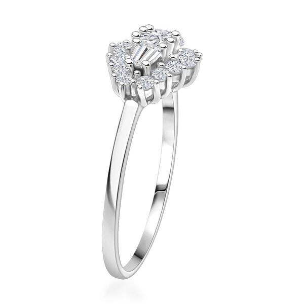 LUSTRO STELLA wei&szlig;er Zirkonia Ring im floralen Stil image number 4