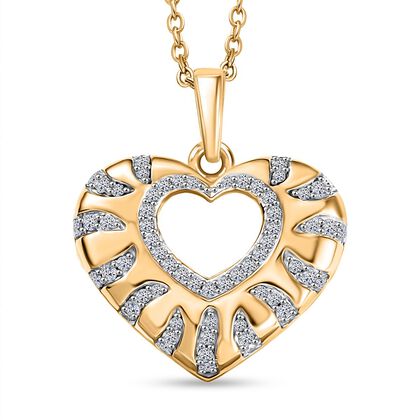 LUXURIANT DIAMOND - Lab Grown Diamant SI-GH Schmuckset 925 Silber 750 Gelbgold Vermeil ca. 0.33 ct