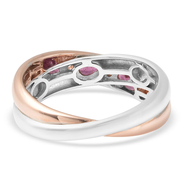 Rhodolith Granat und Zirkon Ring 925 Silber Bicolor  ca. 0,79 ct image number 5