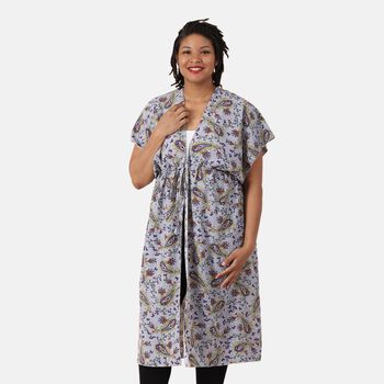 Langes Chiffon Kleid mit Paisleymuster, Einheitsgr&ouml;&szlig;e