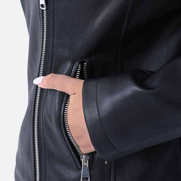 LA MAREY: Jacke aus Kunstleder, Schwarz&nbsp; image number 4