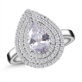 LUSTRO STELLA- weißer Zirkonia-Ring - 2,96 ct.