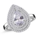 LUSTRO STELLA - Weißer Zirkonia Ring 925 Silber rhodiniert (Größe 17.00) ca. 2,96 ct