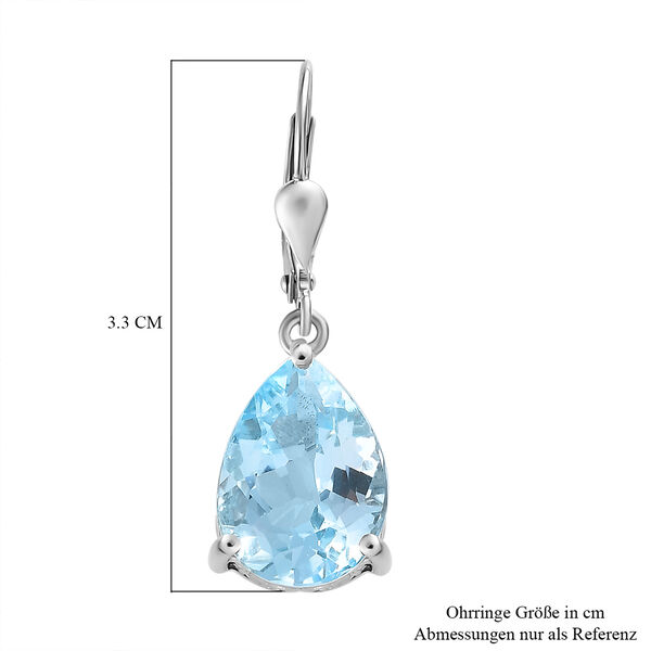 Himmelblaue Topas-Ohrringe, 925 Silber platiniert ca. 12,18 ct image number 6