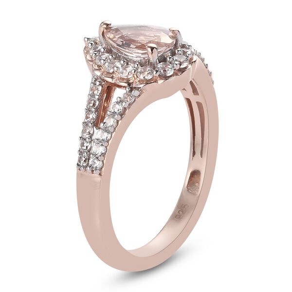 Morganit und Zirkon Ring 925 Silber Ros&eacute;gold image number 5