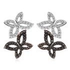 Grüner Diamant Schmetterling Ohrringe, Messing