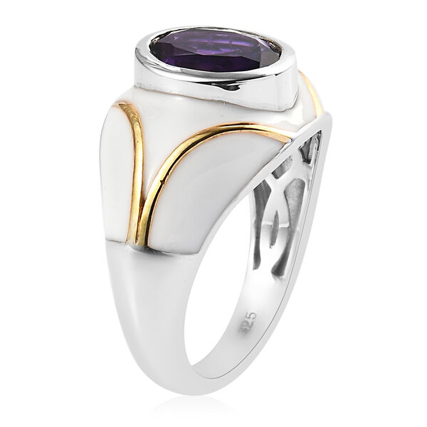 Lusaka Amethyst Solitär Ring 925 Silber Zweifarbige Beschichtung image number 5