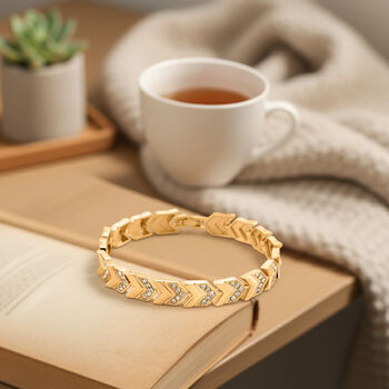 Wei&szlig;er Kristall Armband ca. 19 cm Std Gelb