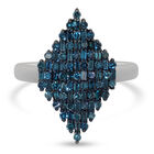 Blauer Diamant Ring 925 Silber platiniert  ca. 1,00 ct image number 0