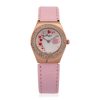 GENOA - J Francis gefertigt mit SWAROVSKI Wei&szlig;er Swarovski Kristall Uhren 23 cm Reine Legierung IP Rosa Plattierung