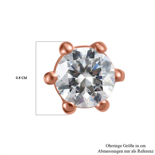 Moissanit Ohrringe 925 Silber 750 Roségold Vermeil ca. 0.43 ct image number 6