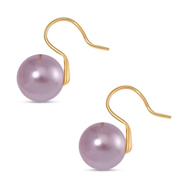 Lila Muschelkernperle Ohrringe 925 Silber vergoldet image number 4