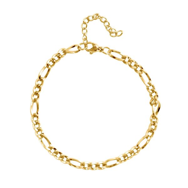 Figaro-Armband, ca. 19 cm, Edelstahl, Goldfarben