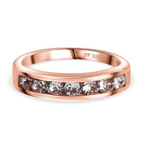 J Francis gefertigt mit SWAROVSKI- Weißer Swarovski Kristall Ring, 925 Silber rosévergoldet