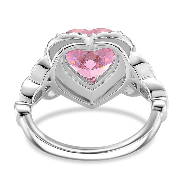 Rosa Zirkonia, Wei&szlig;er Zirkonia Ring Nickelfreies Messing rhodiniert (Gr&ouml;&szlig;e 16.00) image number 5