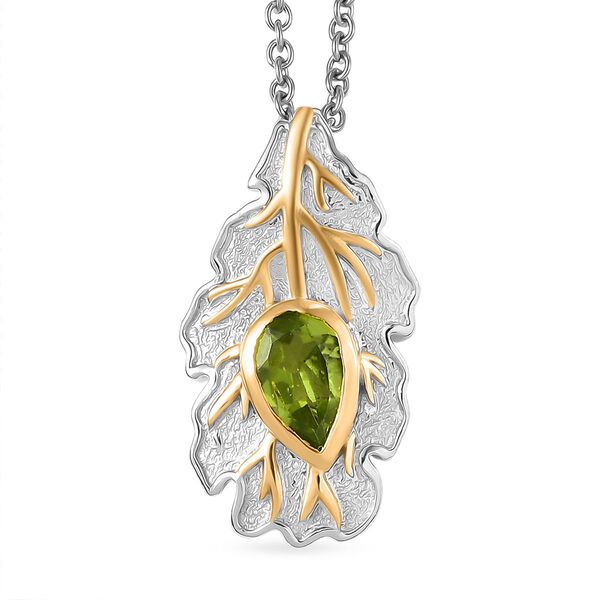 EverTrue Peridot zweifarbiger Anh&auml;nger mit 50cm Kette - 1 ct.