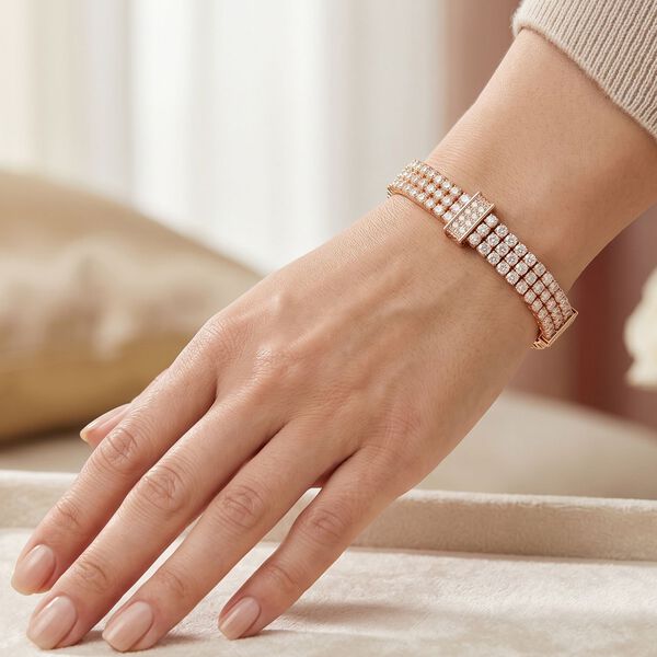 Wei&szlig;er Zirkonia Armband ca. 19 cm Nickelfreies Messing image number 2