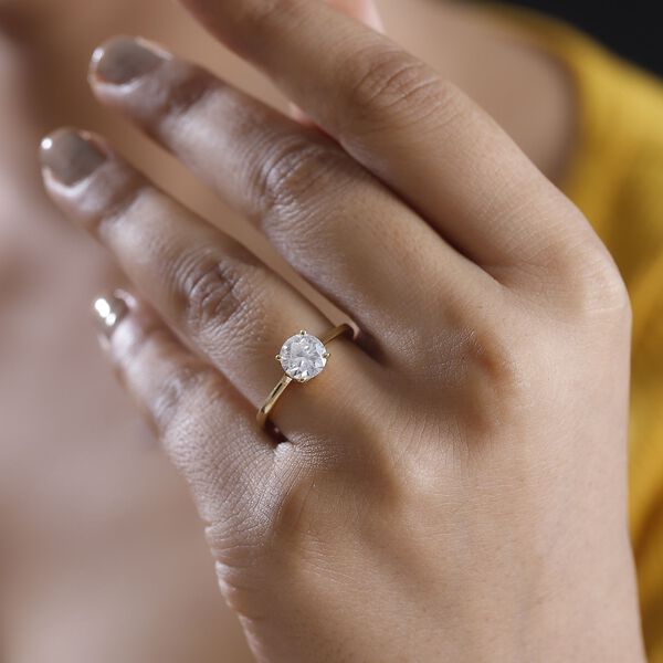 Moissanit Ring, 925 Silber vergoldet - 1,18 ct. image number 4