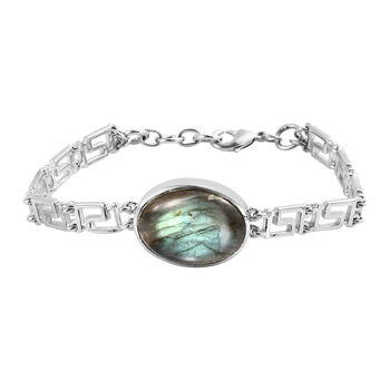 Labradorit-Armband, ca. 19 cm, Messing ca. 15,38 ct