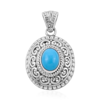 Royal Bali Kollektion - Natürlicher Sleeping Beauty Türkis Anhänger, 925 Silber ca. 1,99 ct