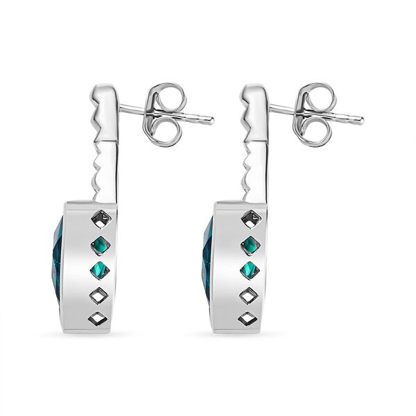 Paraiba Pfau Triplett Quarz Ohrringe - 5,84 ct. image number 3