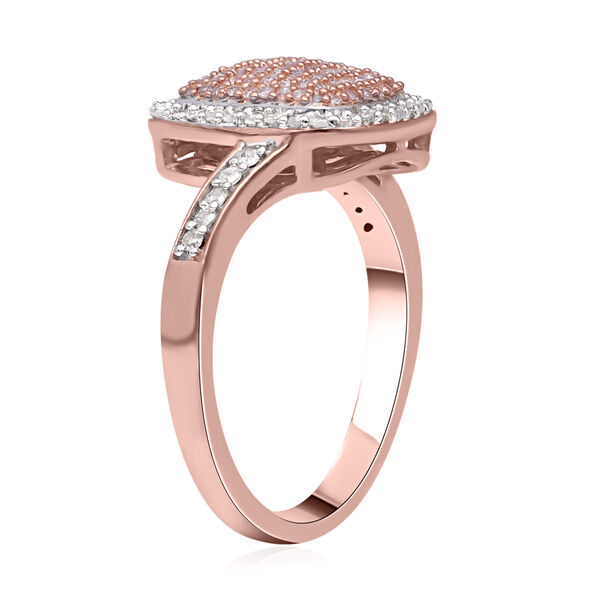 Nat&uuml;rlicher rosa und wei&szlig;er Diamantring - 0,50 Karat. image number 3
