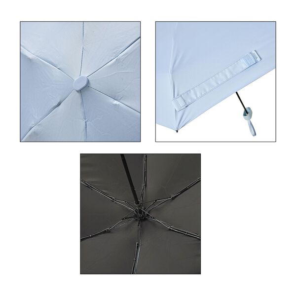 Sturmfester Pocketschirm mit Etui und UV-Schutz, Hellblau image number 8