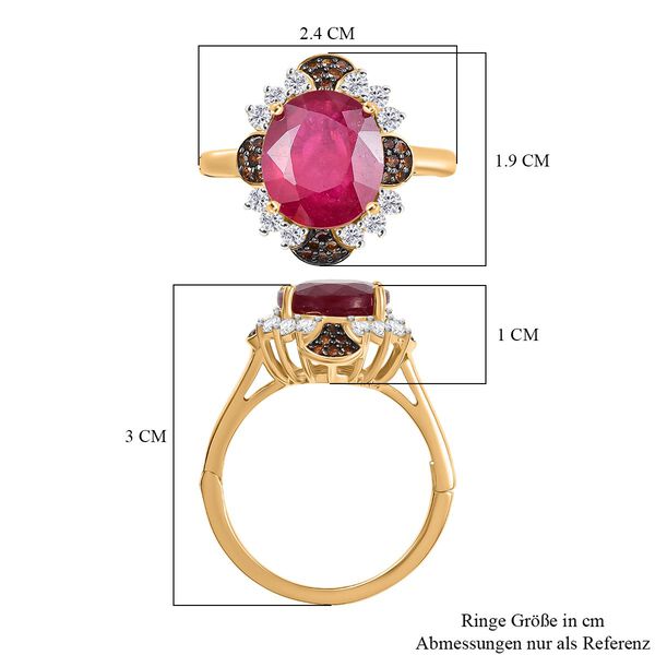 D'Joy Afrikanischer Rubin, Zirkon und roter Diamant Ring - 7,69 ct. image number 8