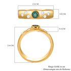 AAA Kagem Sambischer Smaragd, Weißer Zirkon Ringe 925 Silber Gelbgold Vermeil (Größe 17.00) ca. 0.58 ct image number 4