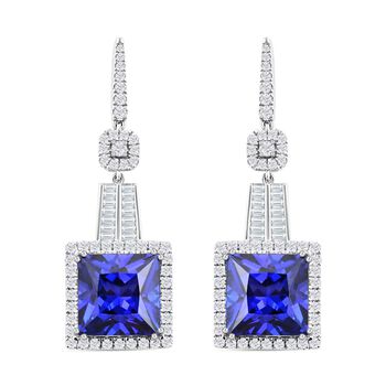 Chairman's Vault Collection - zertifiziert und gepr&uuml;ft RHAPSODY AAAA Tansanit und VS-EF Diamant Ohrringe in 950 Platin - 24,04 ct.