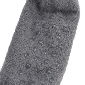 Kuschelige Sherpa Socken, Schneeflockenmuster, Grau