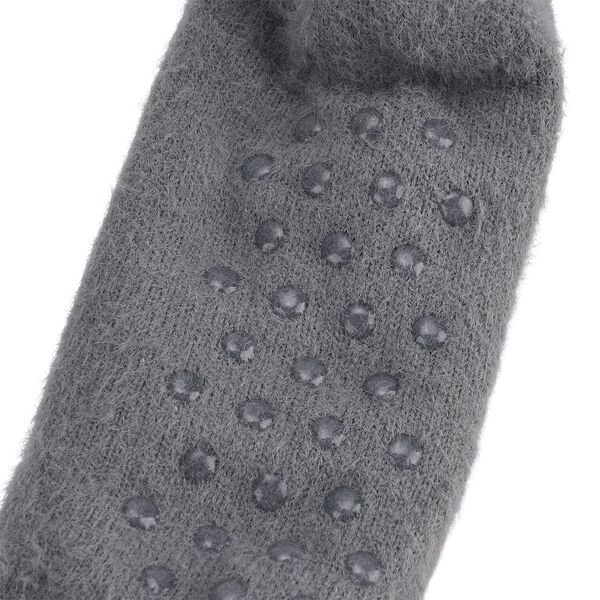 Kuschelige Sherpa Socken, Schneeflockenmuster, Grau image number 3