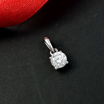 Moissanit Anh&auml;nger, 925 Silber rhodiniert - 0,46 ct.