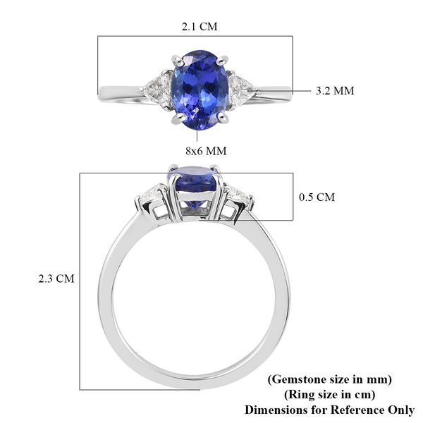 RHAPSODY - AAAA Tansanit und Diamant-Ring, 950 Platin  ca. 1,55 ct image number 6