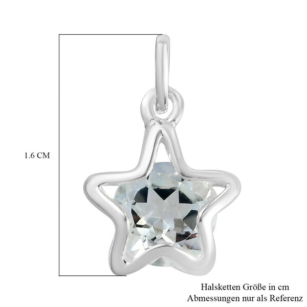 Wei&szlig;er Topas Stern-Anh&auml;nger, 925 Silber ca. 1,67 ct image number 5