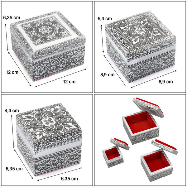 3er Set - Schmuckbox mit handgefertigtem Mandala-Design image number 5