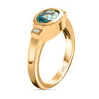 Blauer und Weißer Zirkon Ring 925 Silber vergoldet  ca. 2,17 ct image number 4
