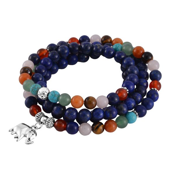 Mehrfarbig Edelsteine Schmuckset Reiner Edelstahl Schwarz oxidiert und Legierung Schwarz oxidiert ca. 648,00 ct. image number 5