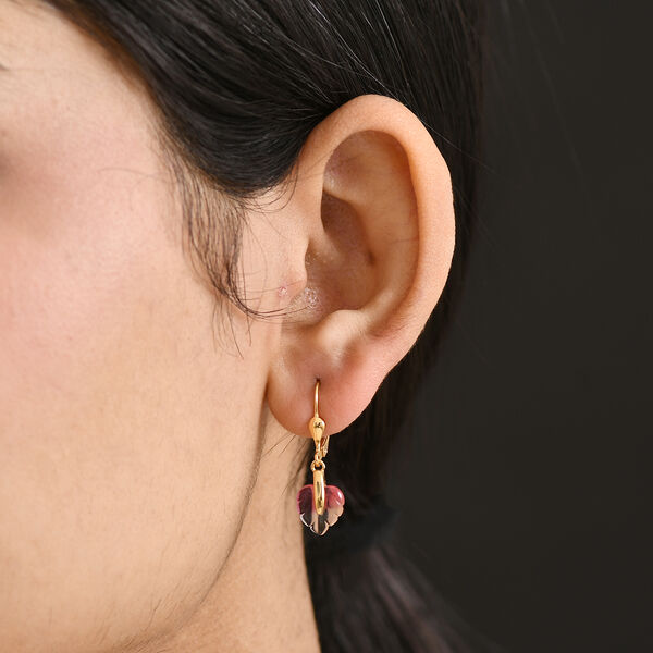 GP Italian Garden Kollektion- Rosa zweifarbiges Muranoglas aus Italien und blaue Saphir Ohrringe image number 3