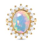 Natürlicher, äthiopischer Opal und weißer Zirkon-Ring - 7,40 ct. image number 0