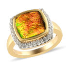 Ammolit und Zirkon Ring 925 Silber vergoldet  ca. 3,16 ct image number 3