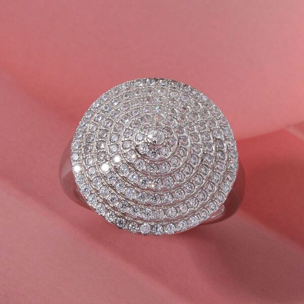 LUSTRO STELLA wei&szlig;er Zirkonia Ring im Cluster-Design image number 1