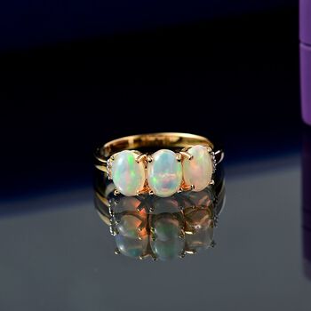 AA Nat&uuml;rlicher, &auml;thiopischer Welo Opal und Diamant Ring - 1,63 ct.