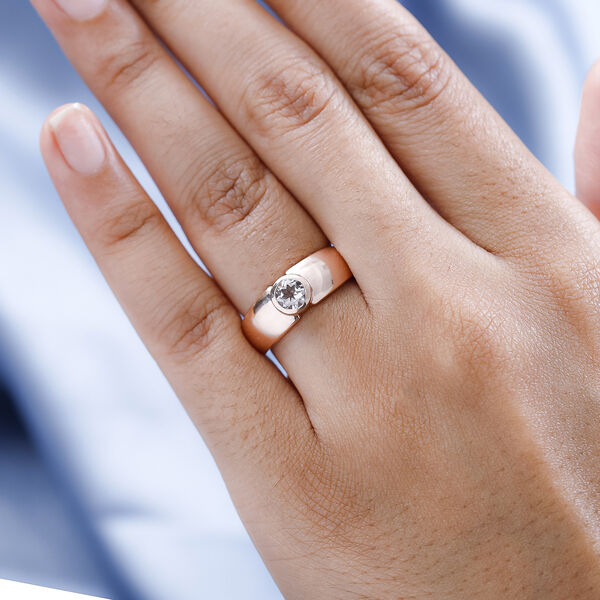 Morganit Ring, 925 Silber Ros&eacute;gold Vermeil, (Gr&ouml;&szlig;e 17.00), ca. 0.43 ct image number 2