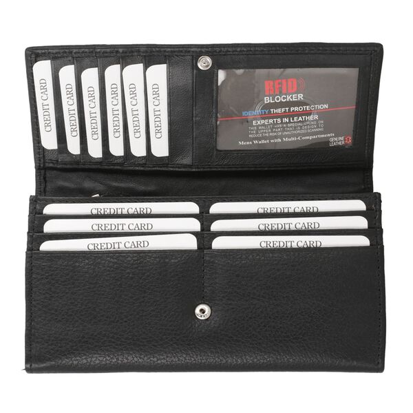 Moderne Geldb&ouml;rse aus 100% echtem Leder mit RFID Schutz, Schwarz image number 6